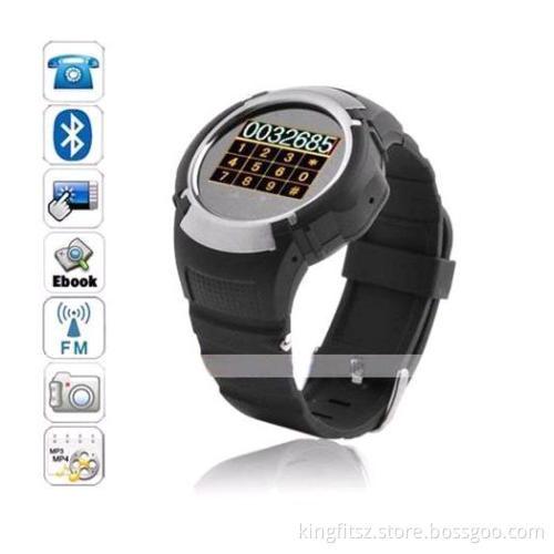 Hot Man's Black Music Handfree Bluetooth Wrist Watch Phone MQ222